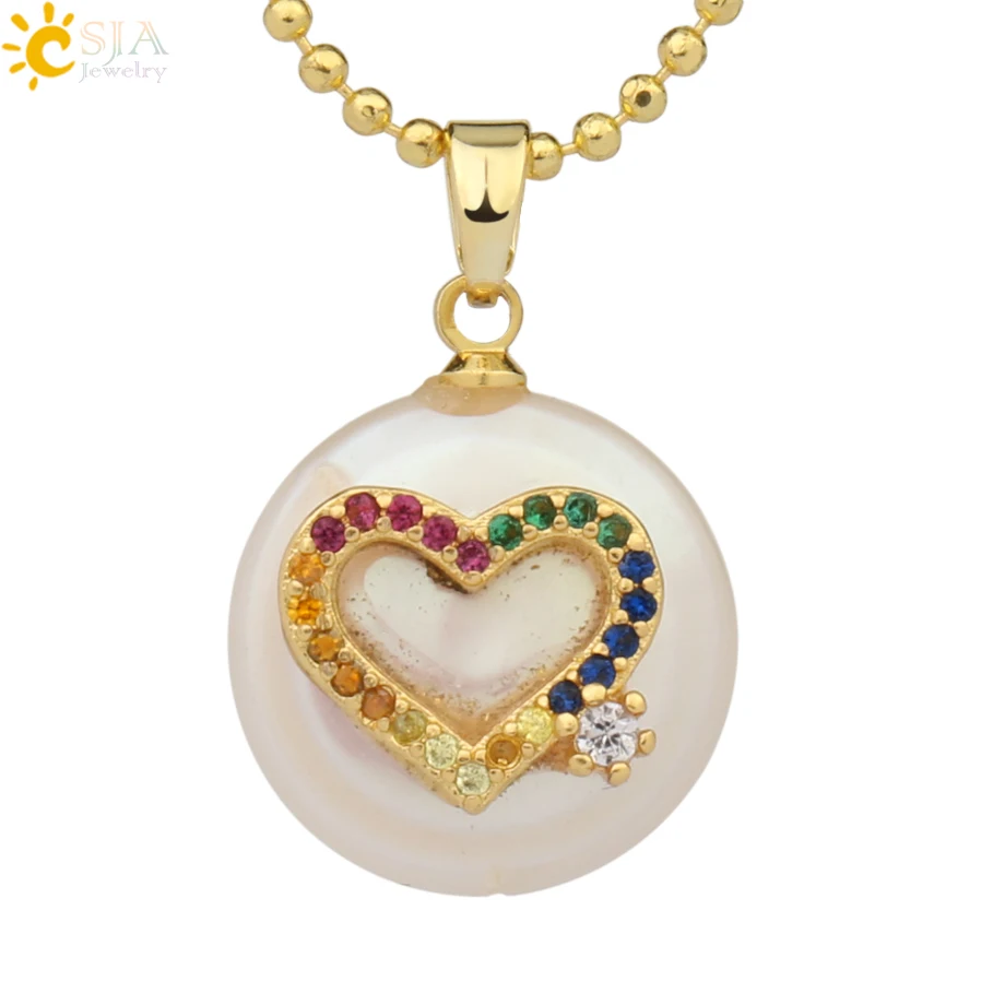 Necklace-J Csja кулон из пресноводного жемчуга, крошечное ожерелье из бисера, сердце из фианита подвески в форме цветов для детей, милое колье для девочек, модные украшения, G213 - Окраска металла: Necklace-J