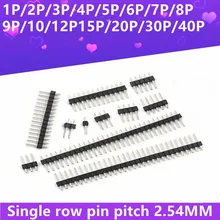 Conector de arduino jst com 10 pces única fileira macho e fêmea 2.54mm 1 pino x40 fácil quebrar o pino preto/1p/2p/3p/4p/5p//20p/30P Quente em Portugal, entrega rápida em 2 3 dias