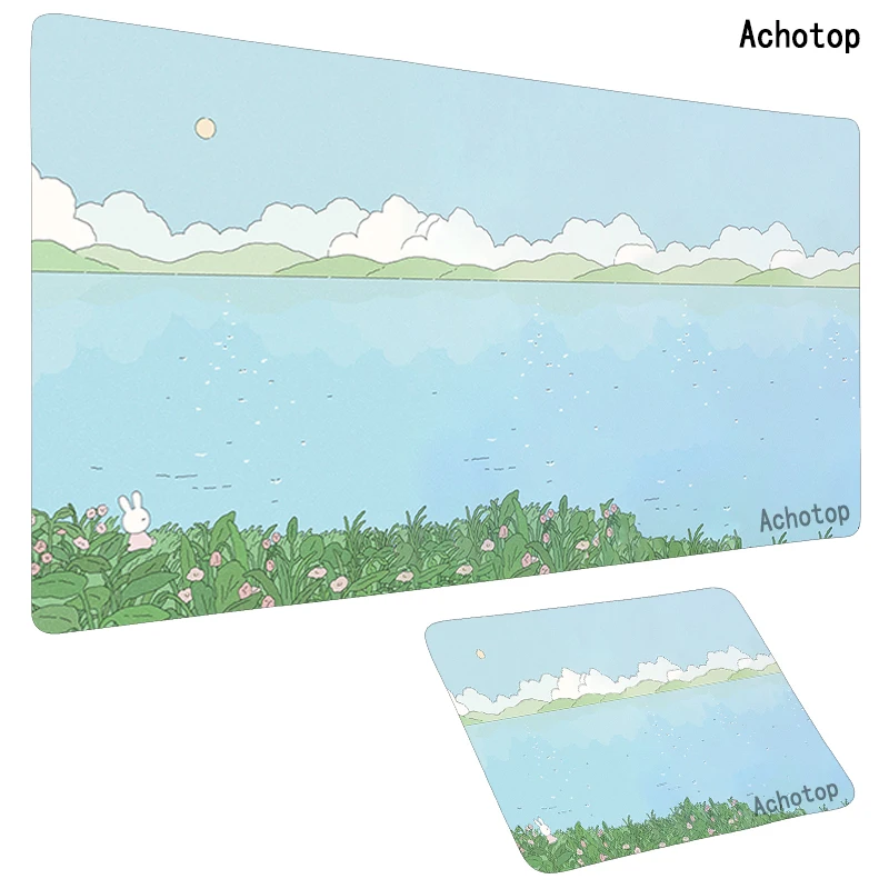 Mouse Pad Gaming Mousepad Cute Large Gaming Keyboard Mouse Pad XL Green Botany Computer Gamer Tablet pad Edge Locking Rubber