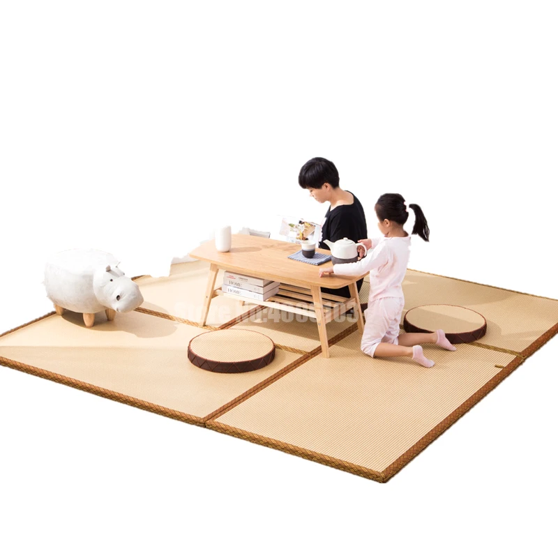 Chinese Eco-Friendly Natural Coir Tatami Mattress 60x120cm Japanese Style Rattan Coconut Floor Mat For Bedroom Living Room