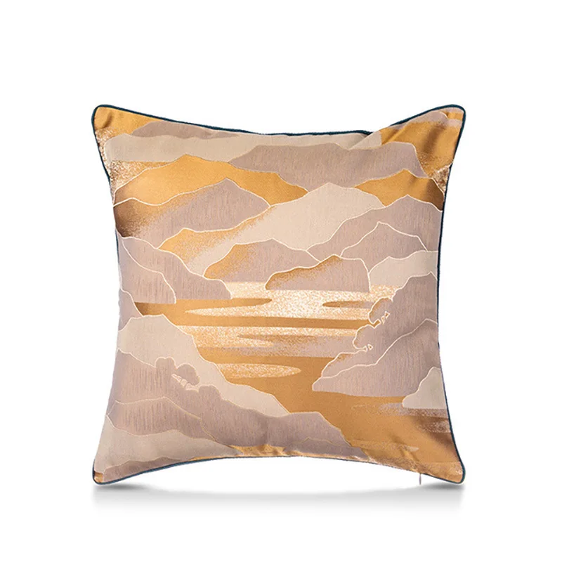 

4 Color Rectangular Polyester Printing Pillowcase Yellow Geometry Home Cushion Cover Waist Pillowcase Car Chair Pillow Cover