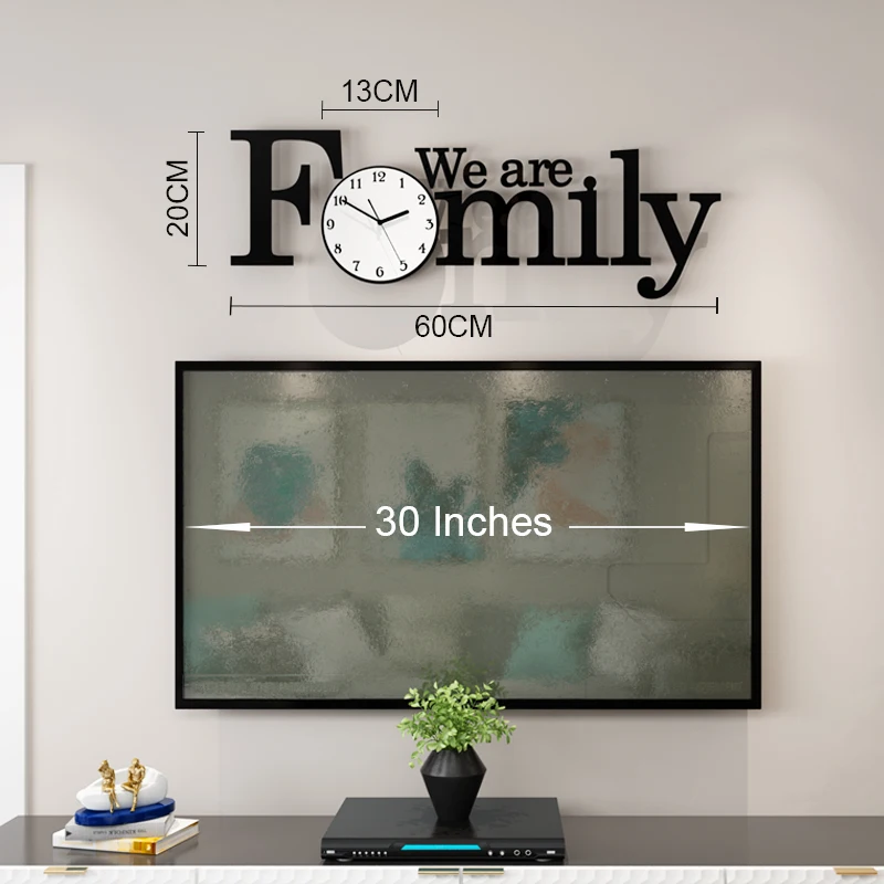 'Family' большие часы настенные современный дизайн немой стикер стены diy часы 3D гостиная кварцевый декор дома висит настенные часы