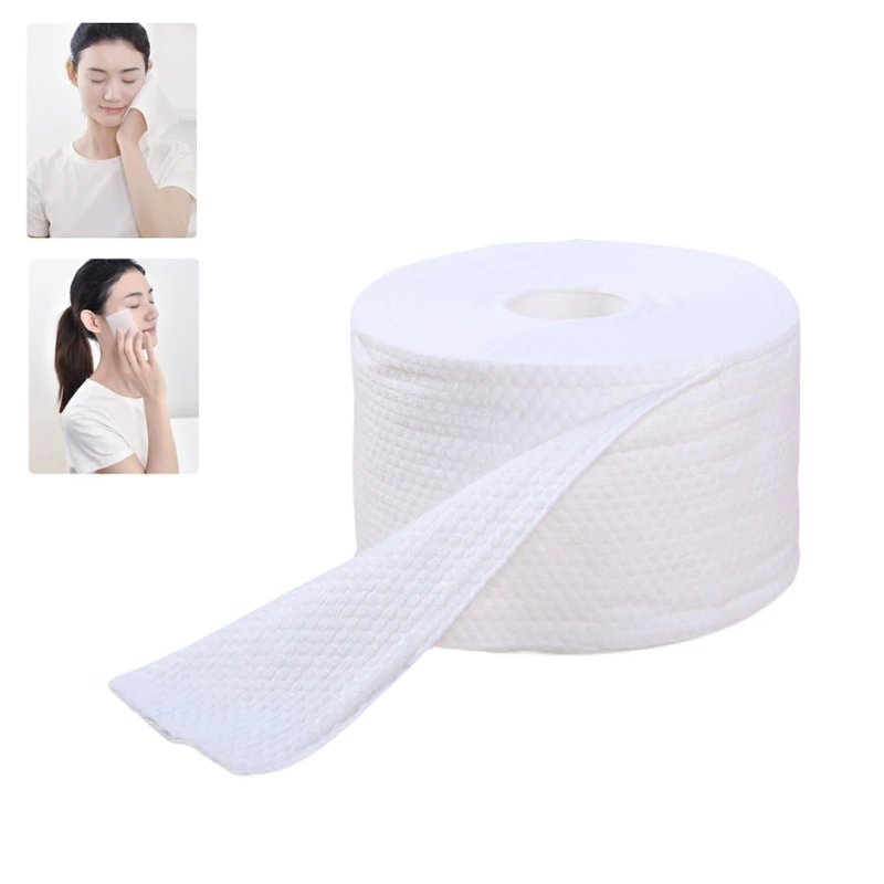 45 Sheets/Roll Disposable Face Towel Ultra Soft Thick Cotton Facial Tissue Washcloth Dry Wipes Makeup Remover Cleansing for Skin