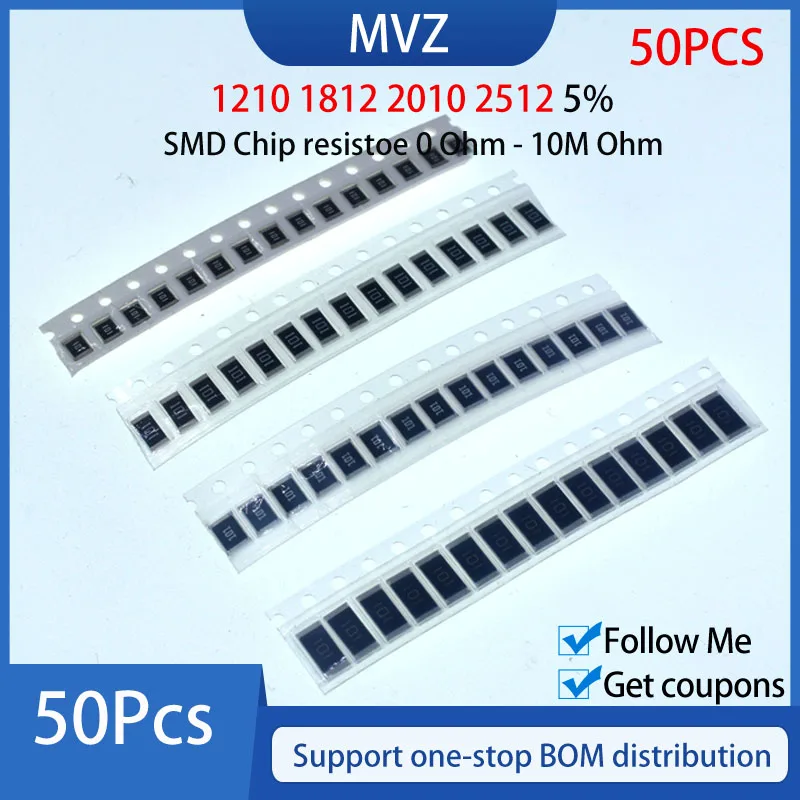 1210 1812 2010 2512 1W Watt Chip Resistor Resistores Ohm 5% 20R 22 24 27 30 33 R 36 39 43 47 51Ohm 56 62 68 75 82 91 100 110 | Электронные