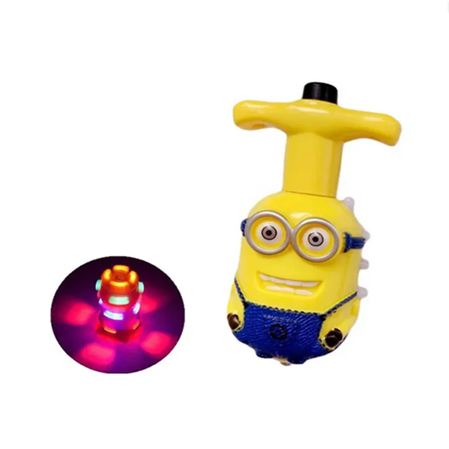 1 set Electric LED Spinning Top Flashing Light Music Cute Animal Figures Model Launcher Glow At Night Rotating Kid GIft Toy 3