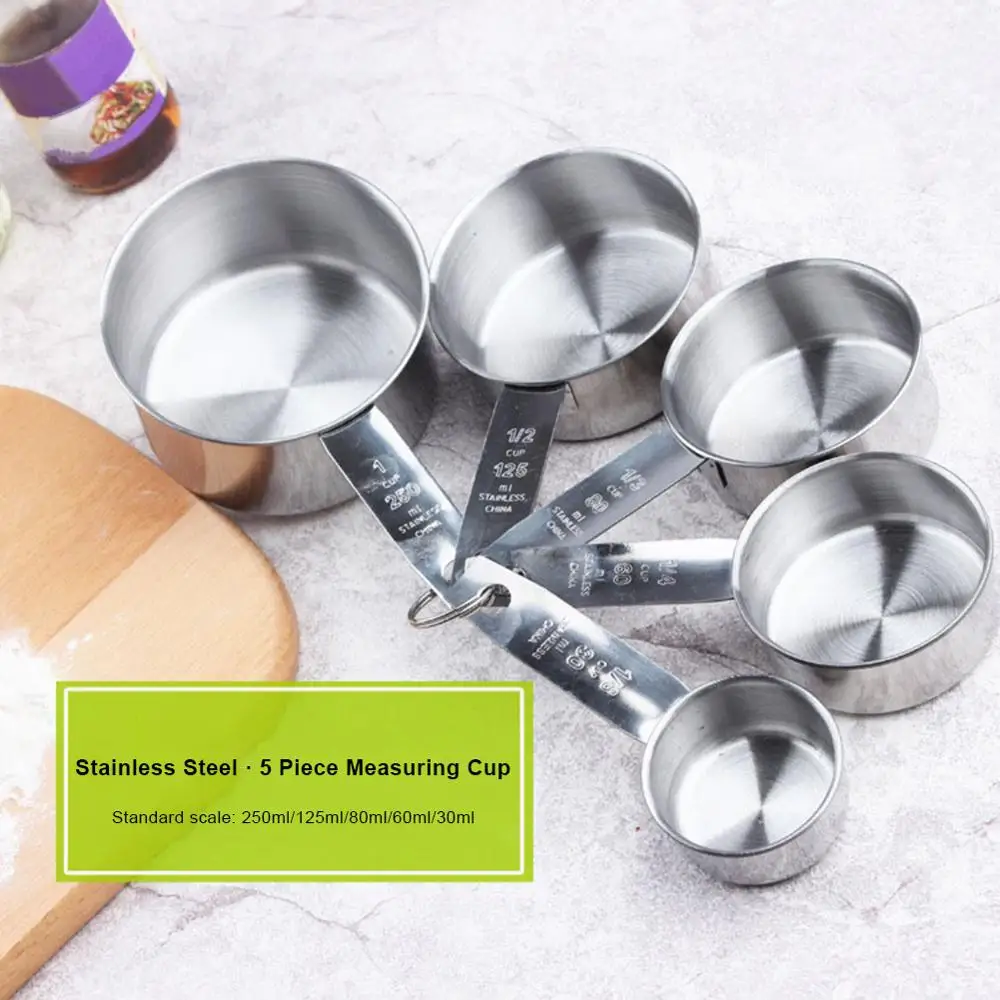 

Stainless Steel Measuring Cup Set Kitchen Baking Tool Set Milk Powder Spoon Desert Coffee Reusable and Durable