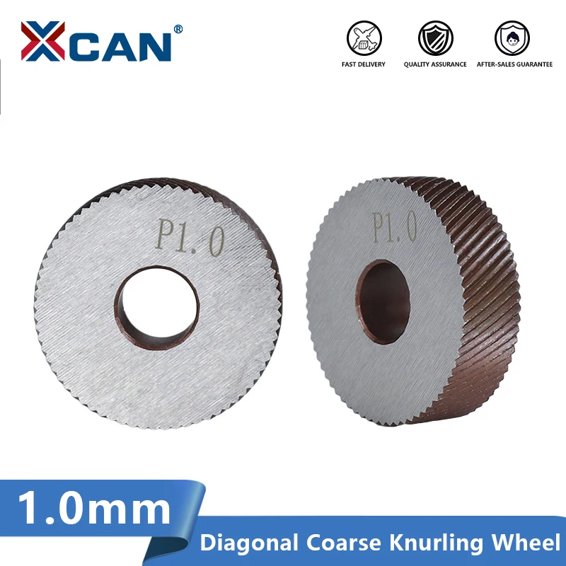 2pcs 1.0mm Anti Slip HSS Diagonal Coarse Knurling Wheel Diameter 26mm Metal Lathe Wheel Knurling Tools XCAN,knurling tool set