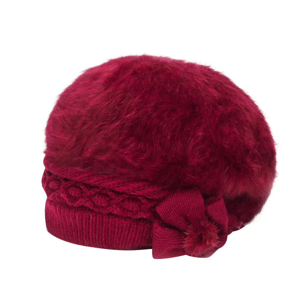 Модная женская теплая однотонная Мягкая шерстяная шапка, вязаная ветрозащитная шапка, береты, одноцветная женская шапка, зимняя шапки для взрослых, шапка# y40