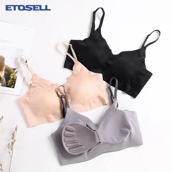 

Seamless Push-up Bras for Women Sexy Deep V Beauty Back Padded Bra for Daily Use Japan Casual Wirefree Comfy Sleeping Intimates