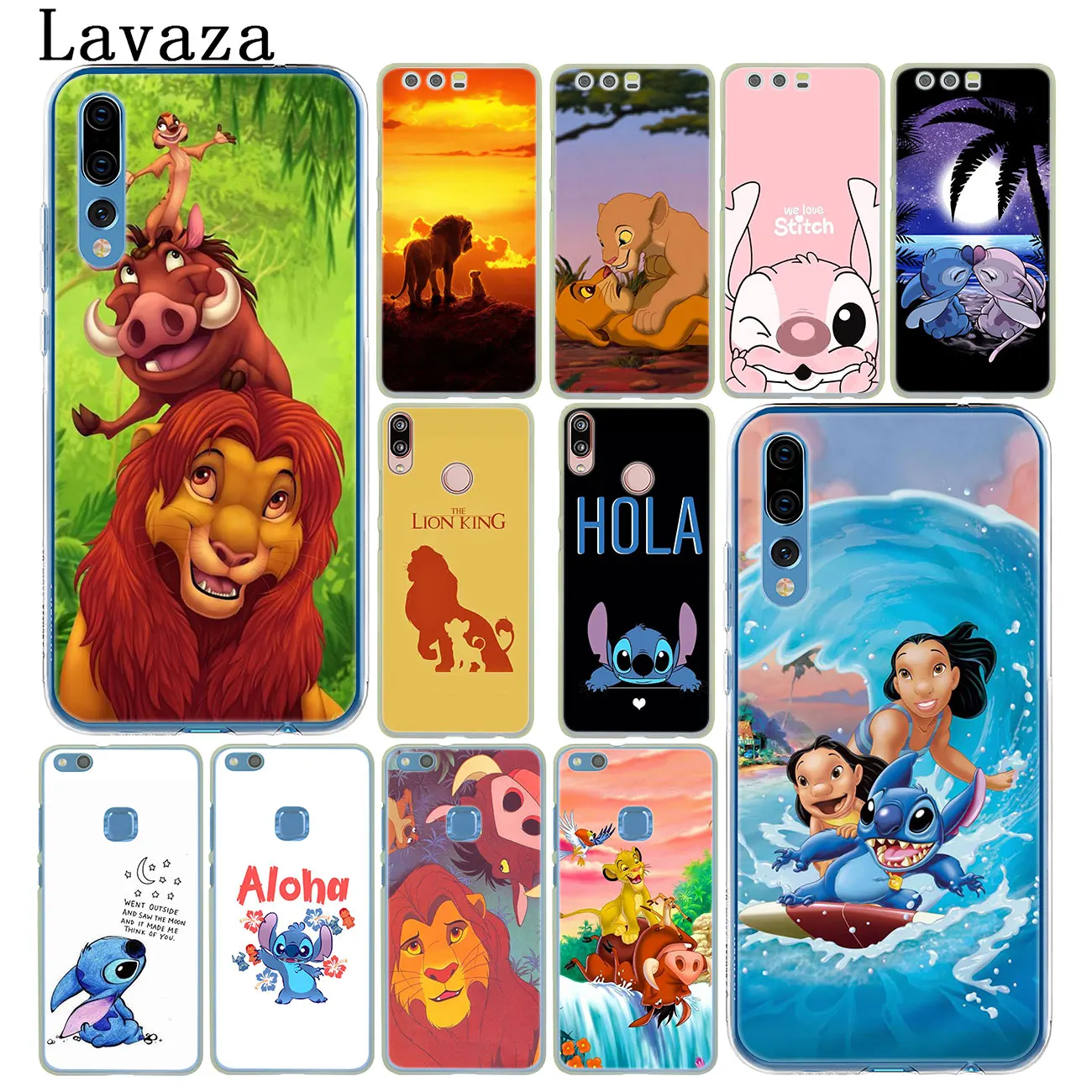 

Lavaza The lion king Lilo Stitch Phone Case for Huawei Y9 Y7 Y6 Prime 2018 2019 Honor 20 10 8 8C 8X 9X 9 Lite 7C 7X 7A Pro Cover