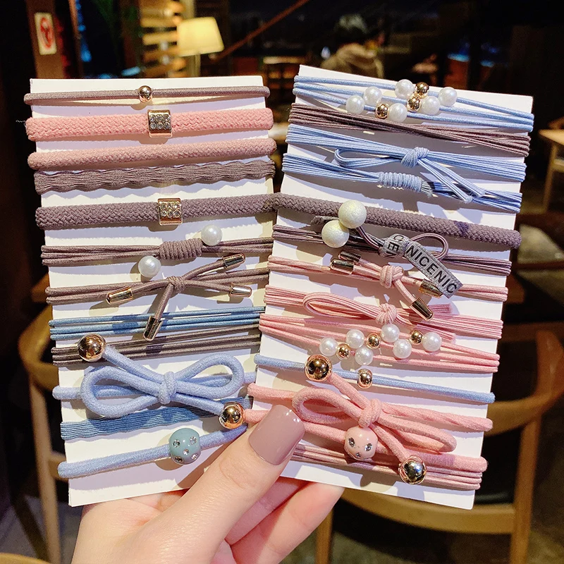 25pcs 3 1 комплект, новинка, элегантные милые эластичные резинки для волос в виде цветка для женщин и девочек, резинка для волос, резинка для волос, повязка на голову, набор аксессуаров для волос - Цвет: 25pcs 3