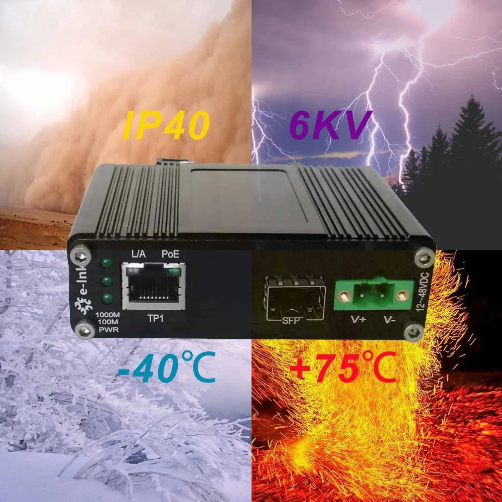 60W 1光1电工业级PoE收发器 主图4