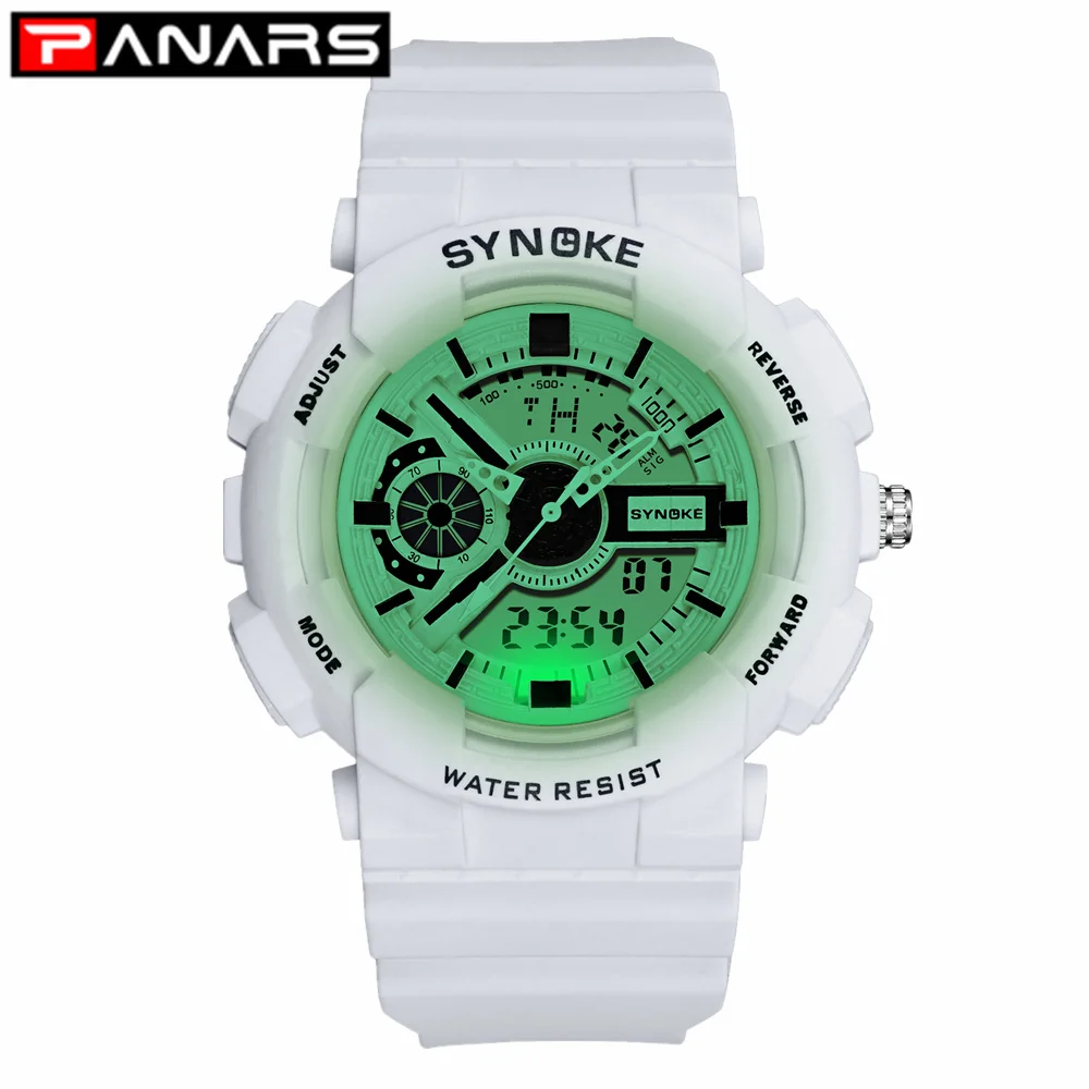

PANARS Classic Sports Men's Watches Multi-function Alarm EL Lights Colorful LED Double Display Digital Wristwatches for Men 9015