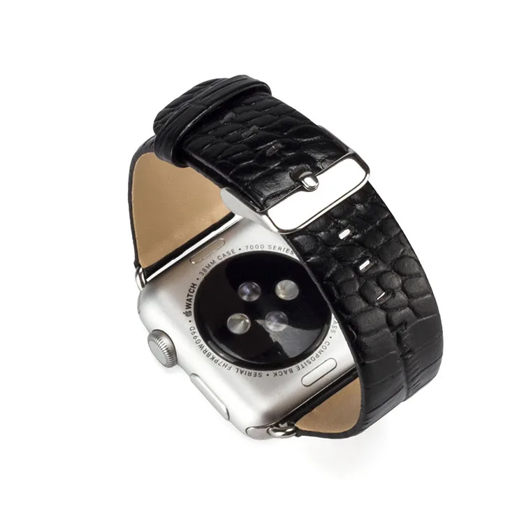 Apple Watch, ремешок 42 мм, 38 мм, 40 мм 44 из крокодиловой кожи кольцо ремешок для наручных часов iWatch, ремешок Спортивные пряжка на ремешке 1/2/3/4/5 с ремешком