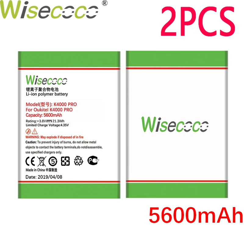

WISECOCO 2PCS 5600mAh Battery For Oukitel K4000 Pro Mobile Phone In Stock Latest Production High Quality Battery+Tracking Number