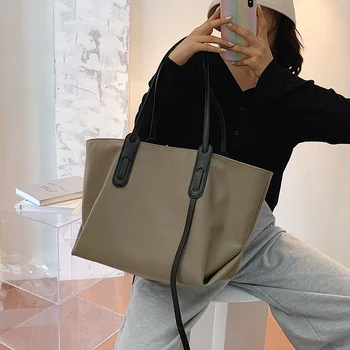 

2PCS/set Casual Tote Bag Simple Large Women Handbags 2 Strap Shoulder Hand Bags For Women 2020 Sac A Main Femme