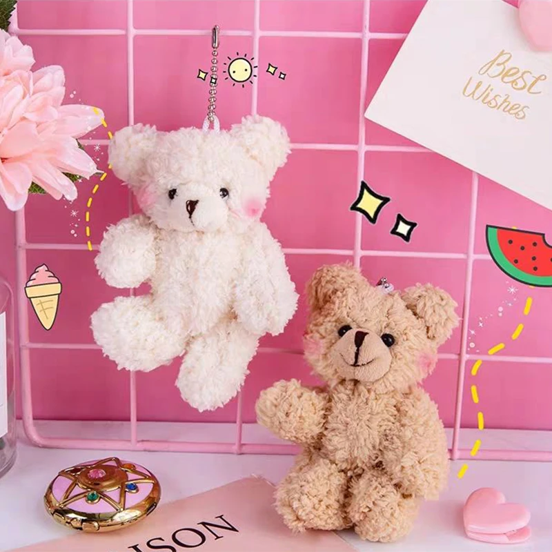 

Kawaii Bear Plush Toys Doll Pendant Cute Blush Bear Hang-Pendant for Girls Bag Soft Hang-Pendant Keychain Toys for Kids Gifts