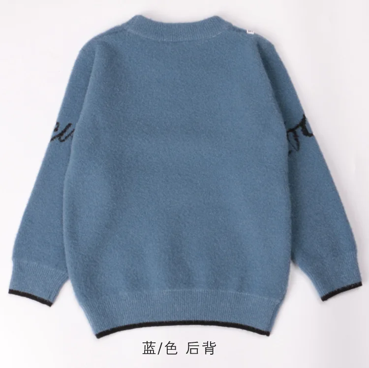 CHILDREN'S Pullover shui jing diao Small CHILDREN'S Crew Neck Warm Sweater Mink Cashmere BOY'S Sweater Cartoon Car