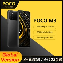 Global Version POCO M3 4GB 64GB / 128GB ROM Smartphone Snapdragon 662G Mobile Phone 48MP Camera 6000mAh 6.53' Display Smartphone