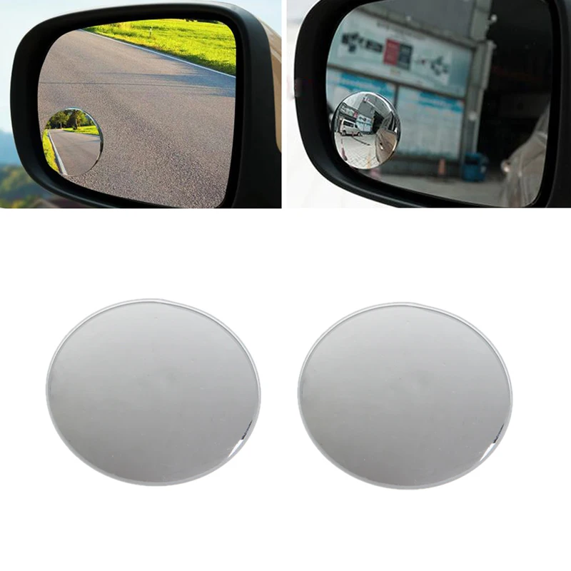 

1 Pair Frameless Wide Angle Round Convex Blind Spot Rearview Mirror