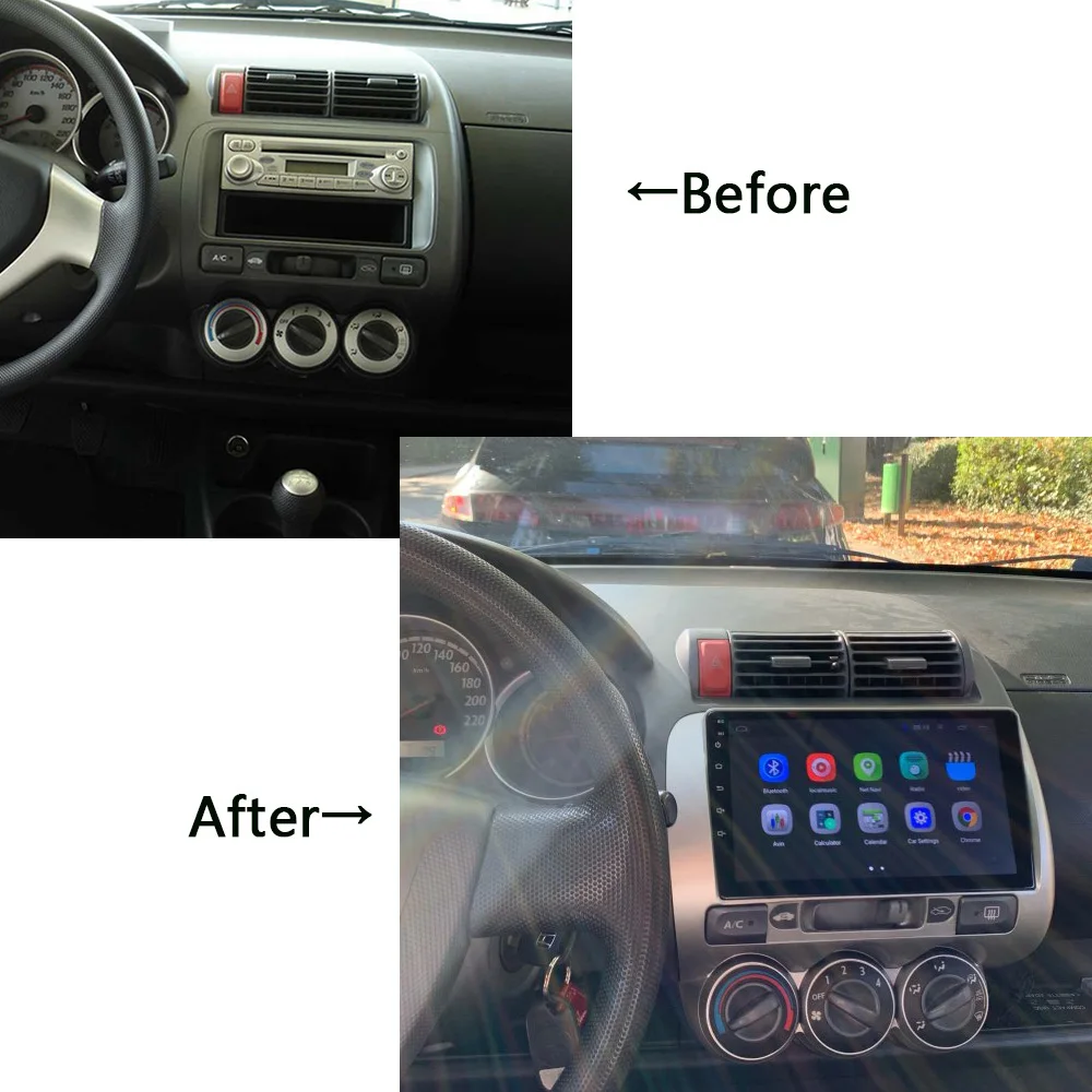 10,2 дюймов 2.5D экран Android 9,1 Автомобильный мультимедийный dvd-плеер gps для Honda Fit Джаз 2004-2007 аудио автомобиля Радио стерео навигации