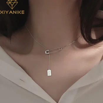 

XIYANIKE 925 Sterling Silver Party Necklace for Women Creative Fashion Lucky English Letter Tag Elegant Birthday Jewelry Gifts
