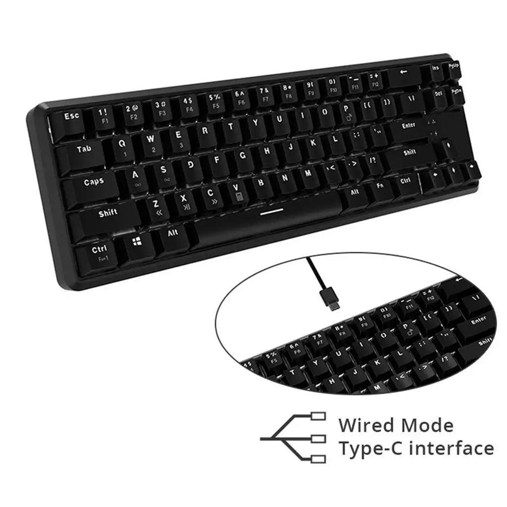 Ajazz K680T Gaming Mechanical Keyboard 68 Keys Wireless Bluetooth / Type-C Wired Gaming Keyboard Blue Black Red Brown Switch
