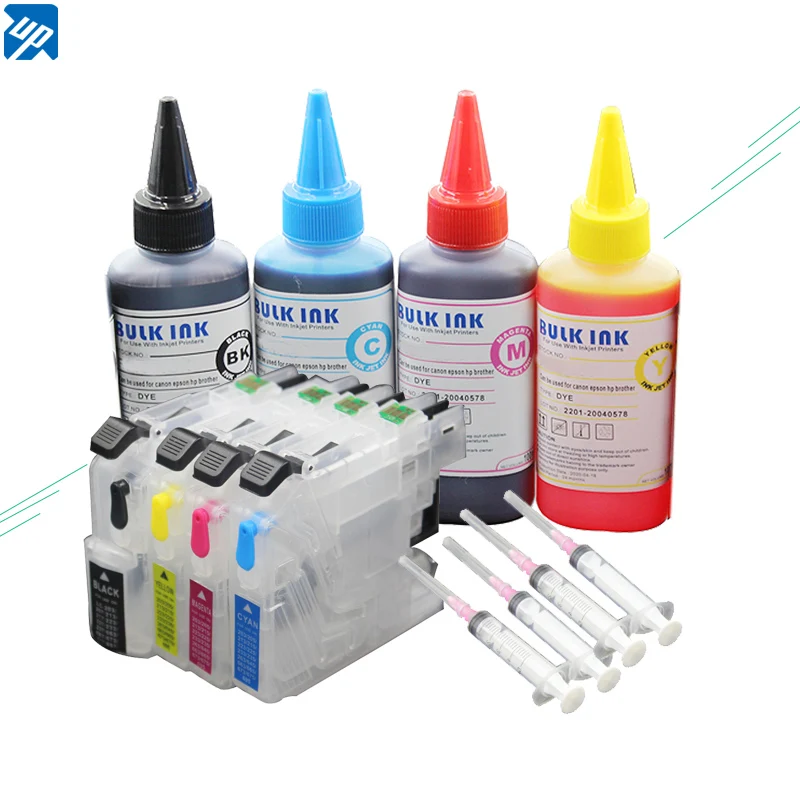 LC223 lc225 refillable ink cartridge for Brother J562DW J480DW J680DW J880DW 4120DW J4420DW J4620 J4625DW printer with 400ML ink
