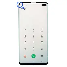 Çerçeve SAMSUNG Galaxy S10 Lcd G9730 S10 artı G9750 süper AMOLED LCD nokta LCD ekran dokunmatik ekran Digitizer montaj
