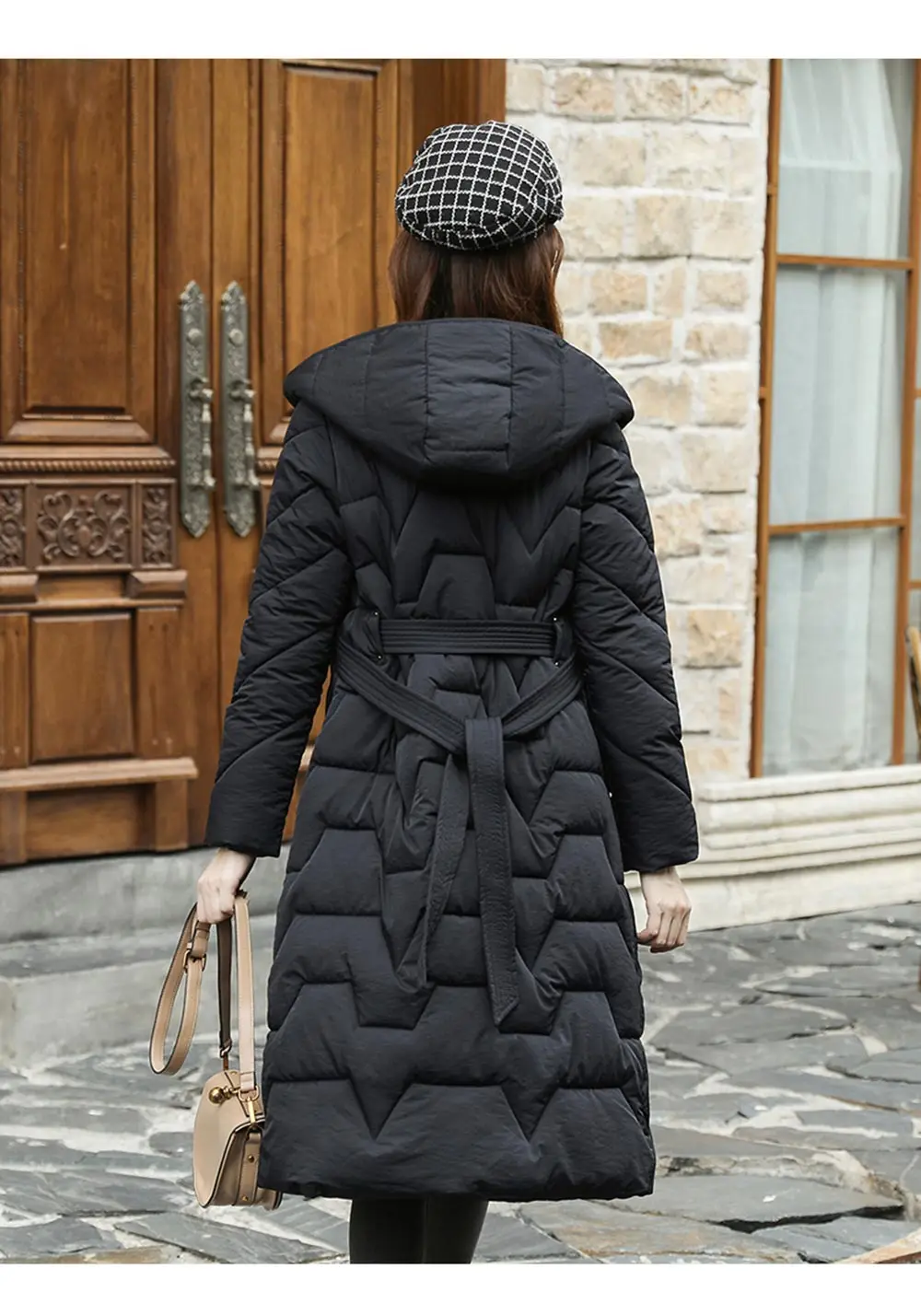 Высококачественный осенне-зимний жакет, женский пиджак, Длинная зимняя куртка с капюшоном, женские парки, зимняя куртка s и пальто с поясом