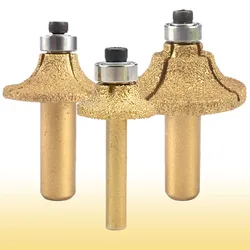 Mèches de routeur en diamant brasées sous vide pour granit et marbre, profilage de coupe, outils de gravure de bord de pierre à découper 1 pièce 