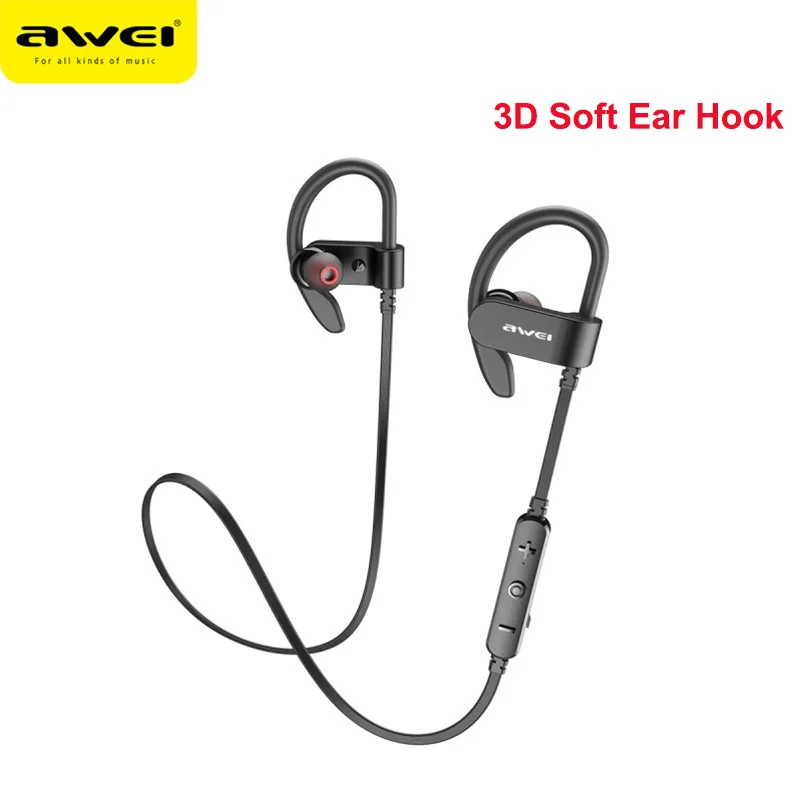 

Awei WT50 Sport Bluetooth Wireless Earphone Dual Power Earhook IPX4 Earphones HiFi Stereo Sound Noise Reduction Earbuds With Mic