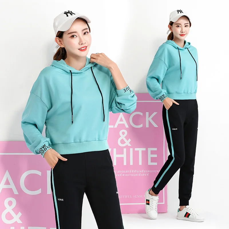 Women Sport Suit Cotton Long Sleeve Hoodie Sweatshirt+sweatpant Jogger Casual Running Workout Outfit Set Sportswear Tracksuit Women Sport Suit Cotton Long Sleeve Hoodie Sweatshirt+sweatpant Jogger Casual Running Workout Outfit Set Sportswear Tracksuit