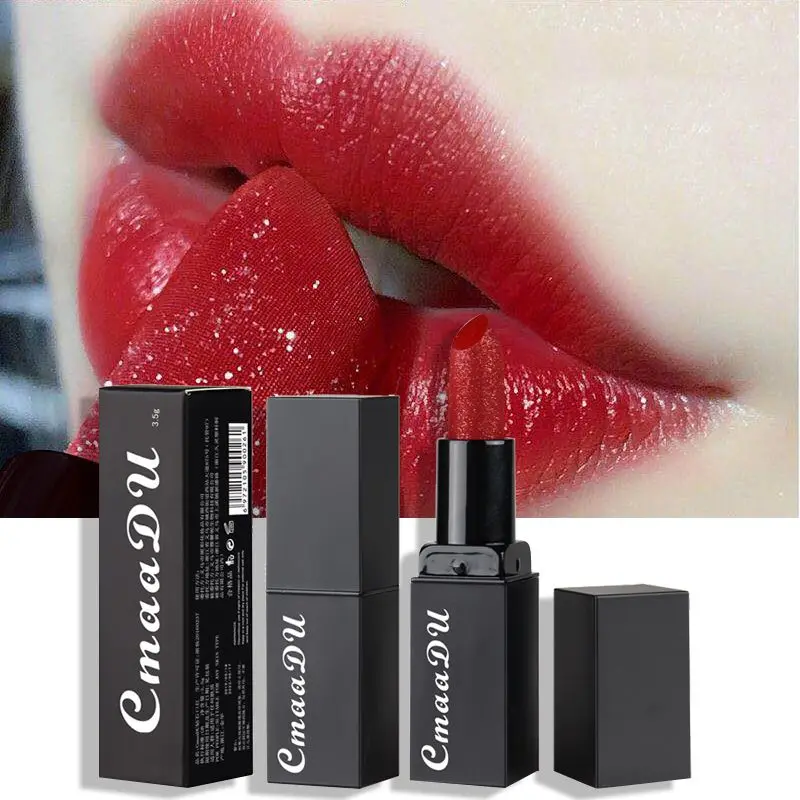 Матовый блеск помада для губ, красные губы макияж водонепроницаемый мерцающий помада естественного цвета фиолетовый стойкий Макияж Косметика