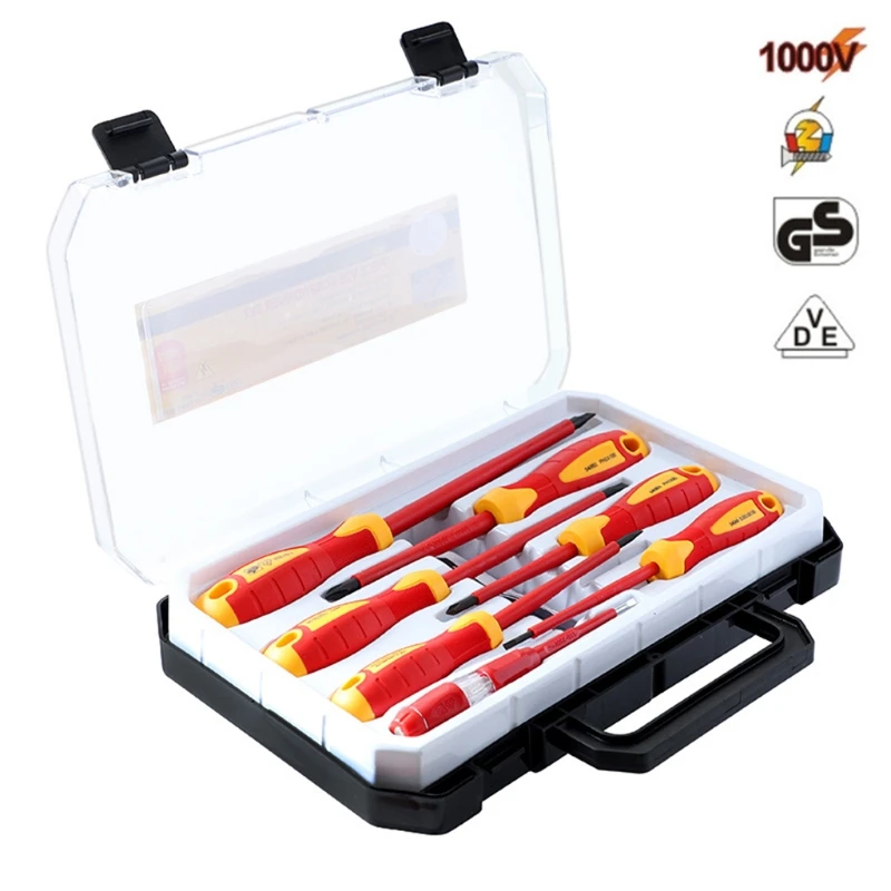 7pcs Hand Tools Changeable Insulated Screwdrivers Set Slotted