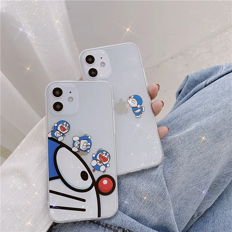 Coque Transparente Doraemon Pour Iphone Compatible Modeles 11 12 Pro Max Xs Xr X 7 8 Plus 12 Mini Dessin Anime Japonais Aliexpress
