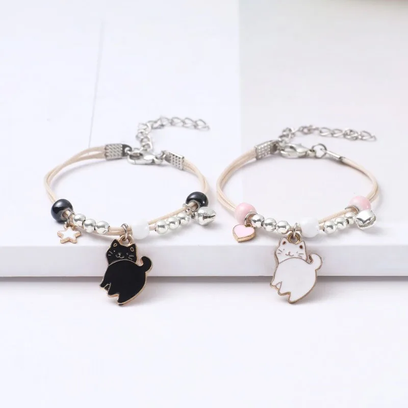 Fashion Women's Hand Bracelets Korean Style Simple Cat With Ball Adjustable Bracelets On Hand For Women Jewelry New Year Gifts