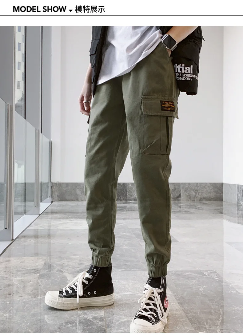 Стиль комбинезон мужской корейский стиль Slim Fit подростковый тонкие шаровары Модные мужские повседневные брюки мужские брюки от имени