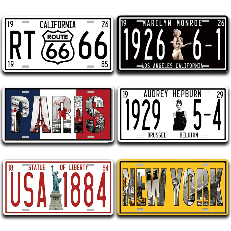 Калифорния RT Route 66 ФБР винтажный гаражный номерной знак плакат настенная