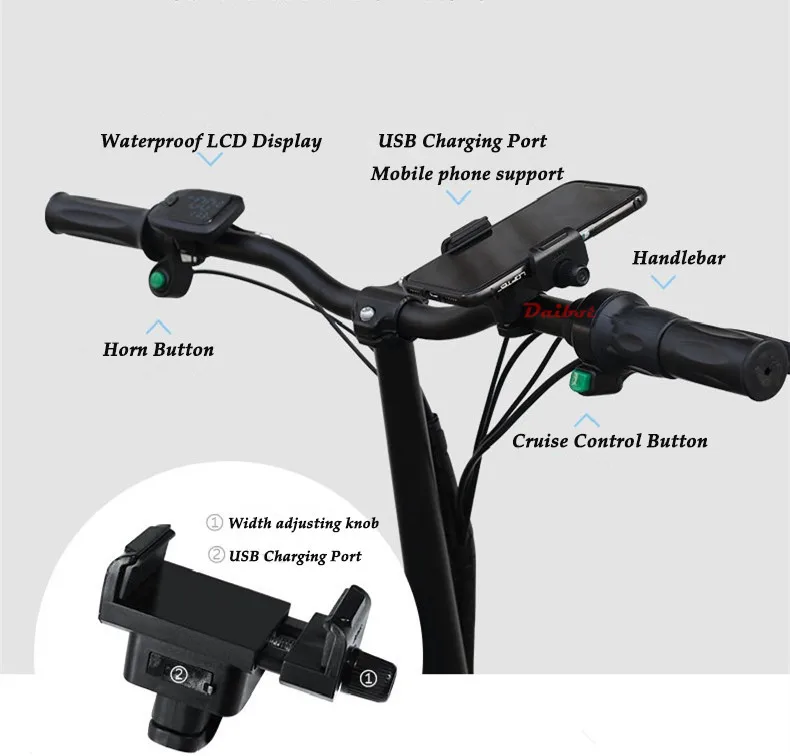 Discount Daibot Portable Electric Bike 14 Inch Two Wheel Electric Scooter Three Cycling Mode 300W 48V Folding Electric Bicycle For Adult 15