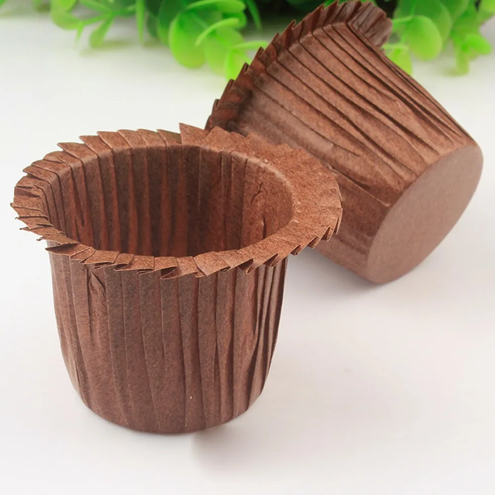 30Pcs Golden Paper Cupcake Wrappers Grease-Proof Mini Tulip Baking Cups Paper Cupcake Liner Cases Muffin Wrappers Cake Handmade - Цвет: 2