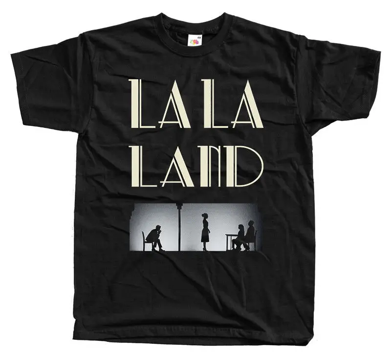 La Land poster Emma Stone Ryan Gosling футболка черного цвета все размеры S-3XL T Shits Повседневная