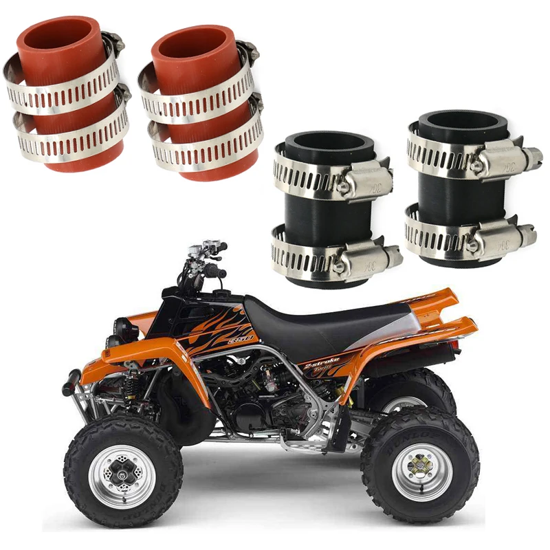 Pack2 1" id rubber exhaust pipe coupling clamps Pair for Motorcycle