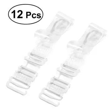 

12 Pairs 1.5cm Adjustable Invisible Clear Elastic Bra Straps Replacement Non Slip