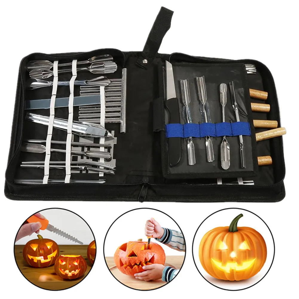 46pcs Carving Tools Kit Portable Vegetable Fruit Food Chisel Steel Diy
