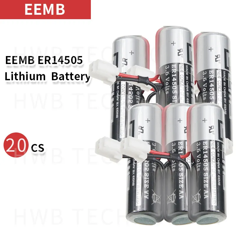 20 шт./лот Новый EEMB ER14505 AA 3 6 В 2400 мАч литиевые батареи с разъемом Бесплатная