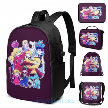 

Funny Graphic print Luigi's Mansion USB Charge Backpack men School bags Women bag Travel laptop bag