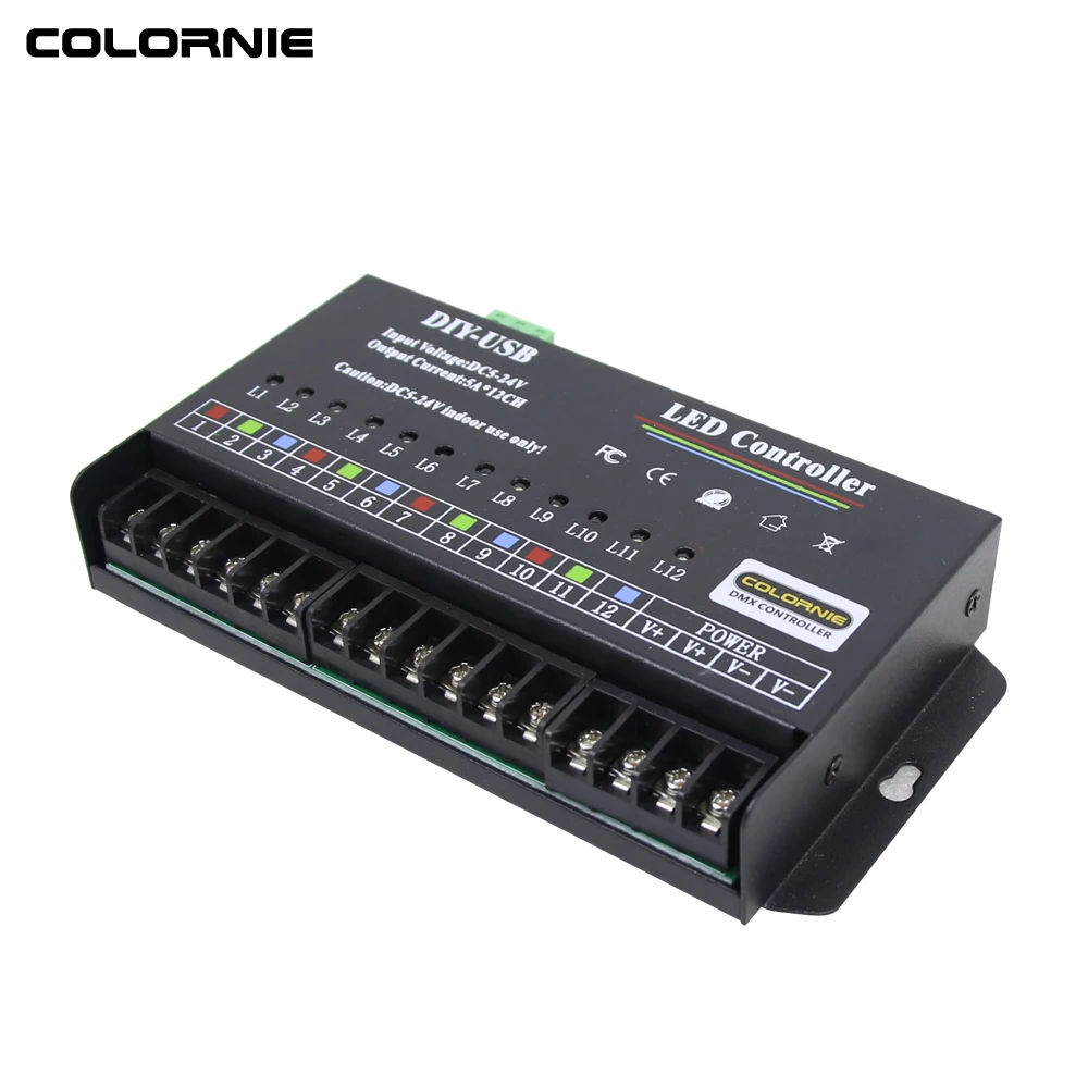 Контроллер светодиодной RGB RGBW программируемый 12 канальный USB контроллер для