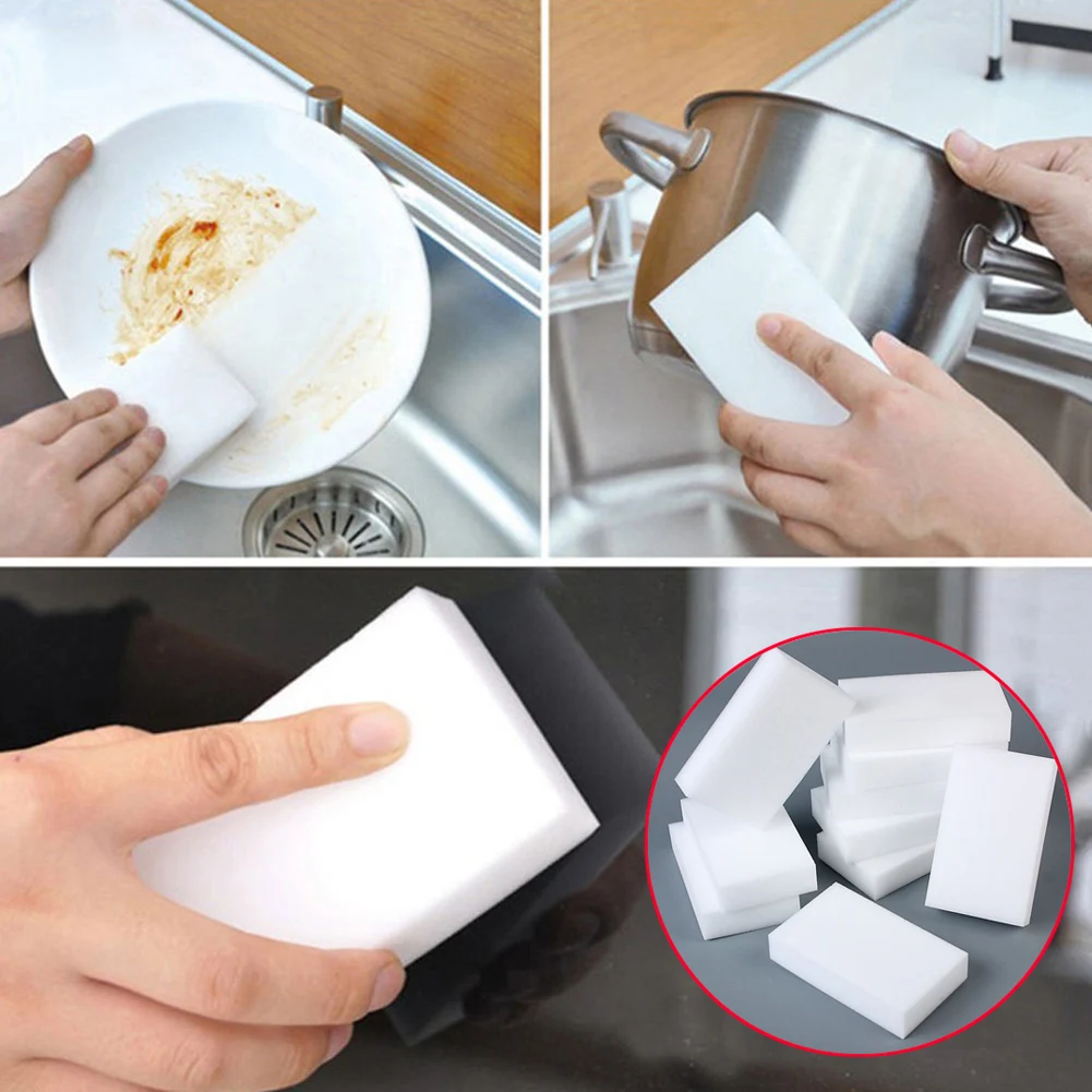 

100PCS/Lot Magic Sponge Eraser Cleaner For Kitchen Office Bathroom Cleaning Tool White Useful Multifunction Wiping Rags Sponge