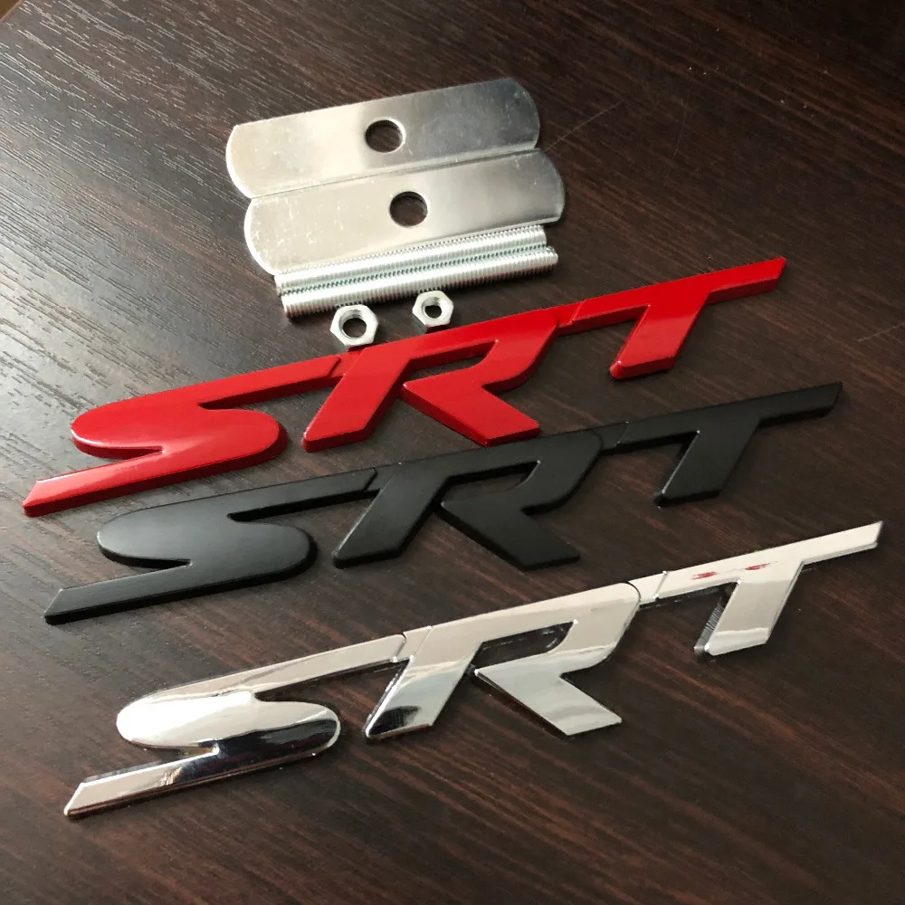 

1X Metal Auto Car Styling SRT Front Grill Grille Badge Emblem Sticker Fit For Dodge Charger Challenger Exterior Accessories